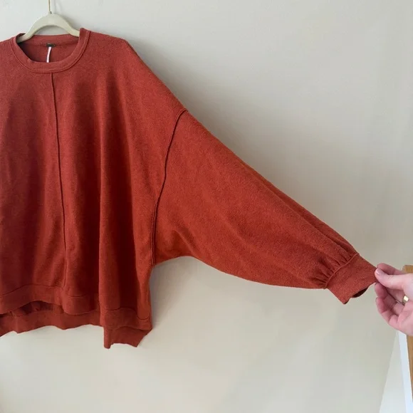 Free People Uptown Pullover Sweat in Salsa Bravo Size Small - Picture 5 of 12